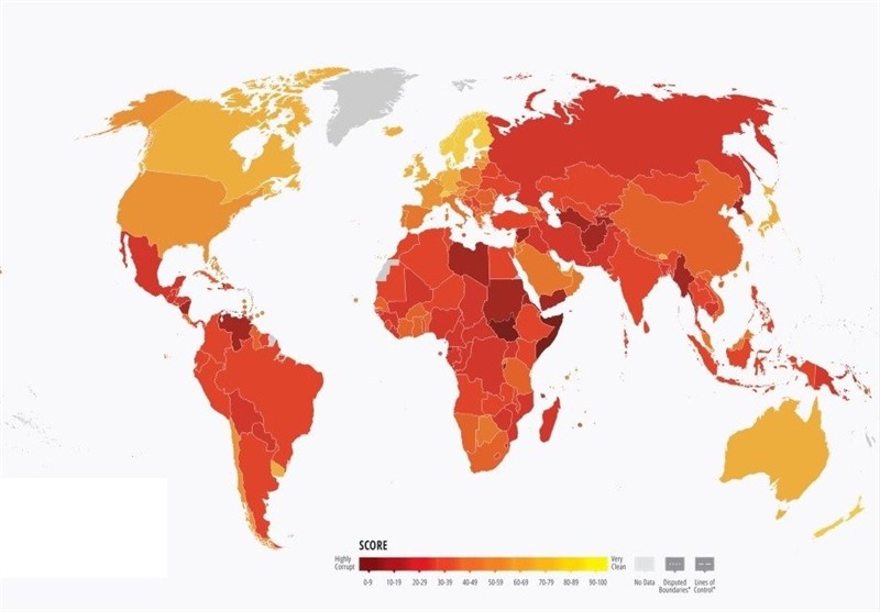 شاخص ادراک فساد2025؛ثبات نمره ایران و افت رتبه و نمره آمریکا